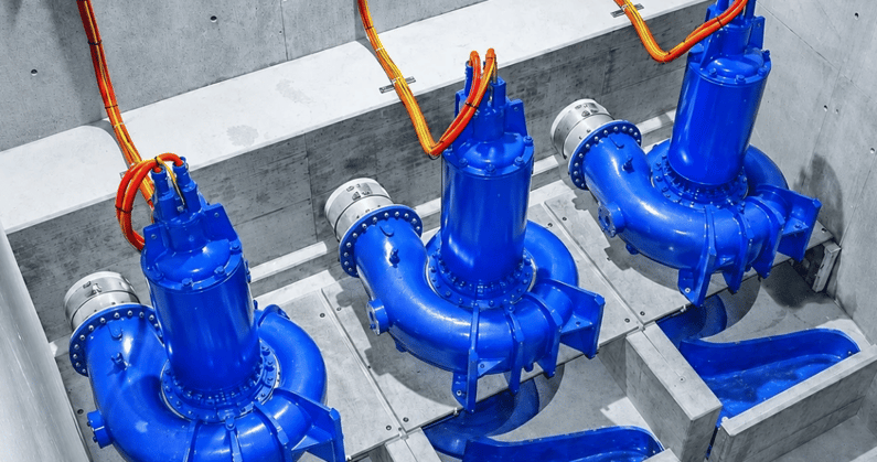 Hidrostal immersible screw impeller pumps are commonly used in wastewater network pump stations and inlet works.
