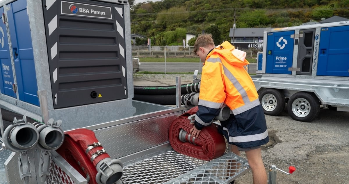 Preparing a BBA trailerised pumpset for hire