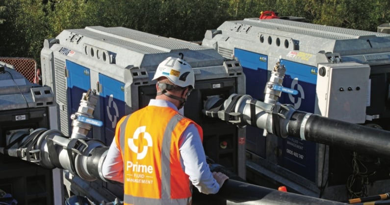 A Prime technician checking the pump and alarm setup on the Western Trunk Sewer Bypass