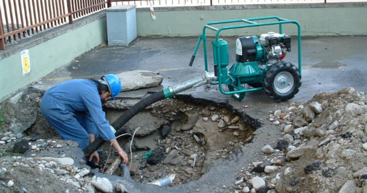 Diaphragm pump on site