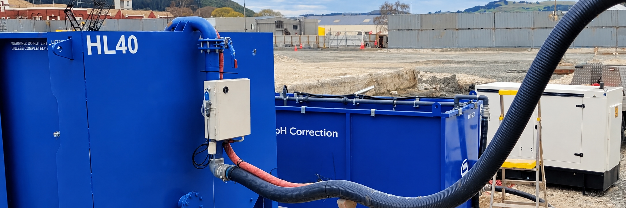 Prime HL40 lamella clarifier and pH correction tank at the SH1 Brynderwyn Hills water treatment site
