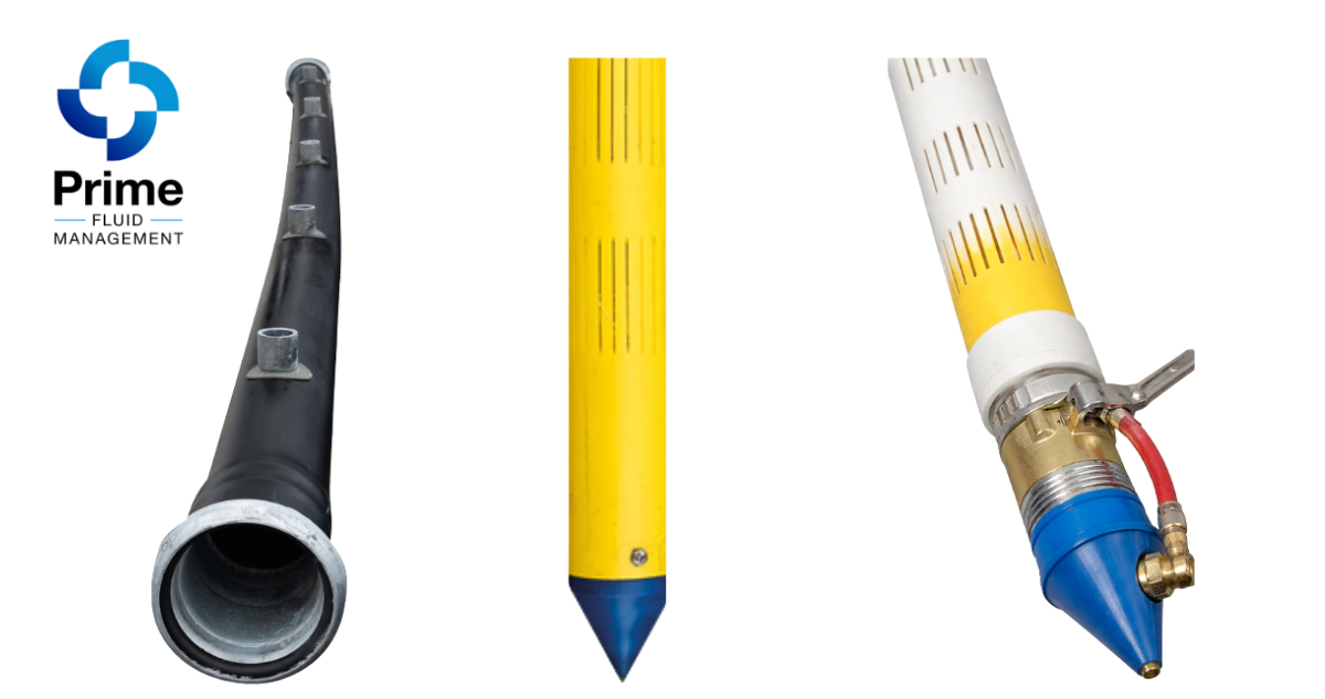 Steel, PVC and self-jetting wellpoints used in wellpoint dewatering systems